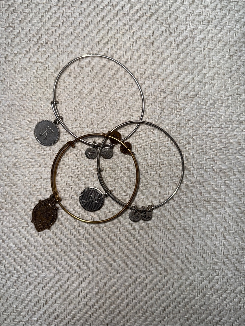 Alex and Ani Stackable Mixed Metal Charm Bangle Bracelet Set - Gold & Silver